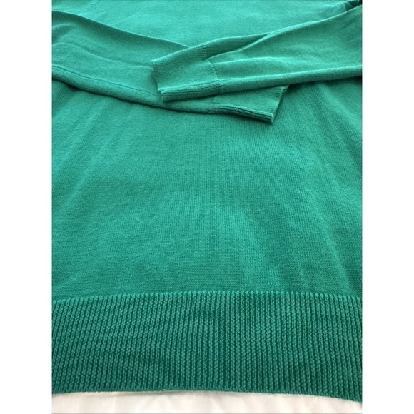 Lauren Ralph Lauren Kelly Green Turtle Neck Sweater %100 Cotton - Picture 3 of 10